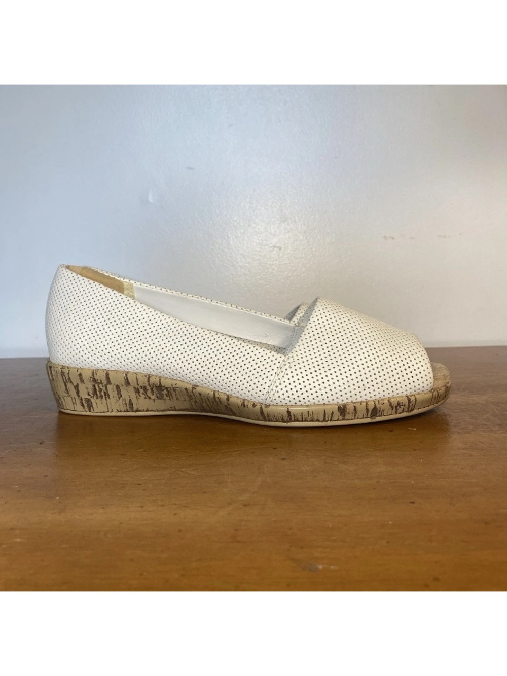 Aerosoles Women’s 6 Sprig Break Leather Espadrilles Shoes Slip On Wedges Peep